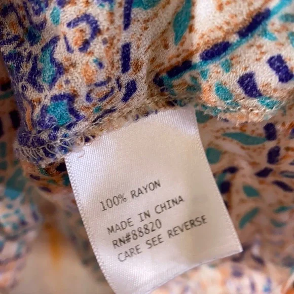 EUC Rose & Thyme Split Neck Cottony Blouse Bishop Sleeve Boho Tunic 1X - Picture 3 of 16